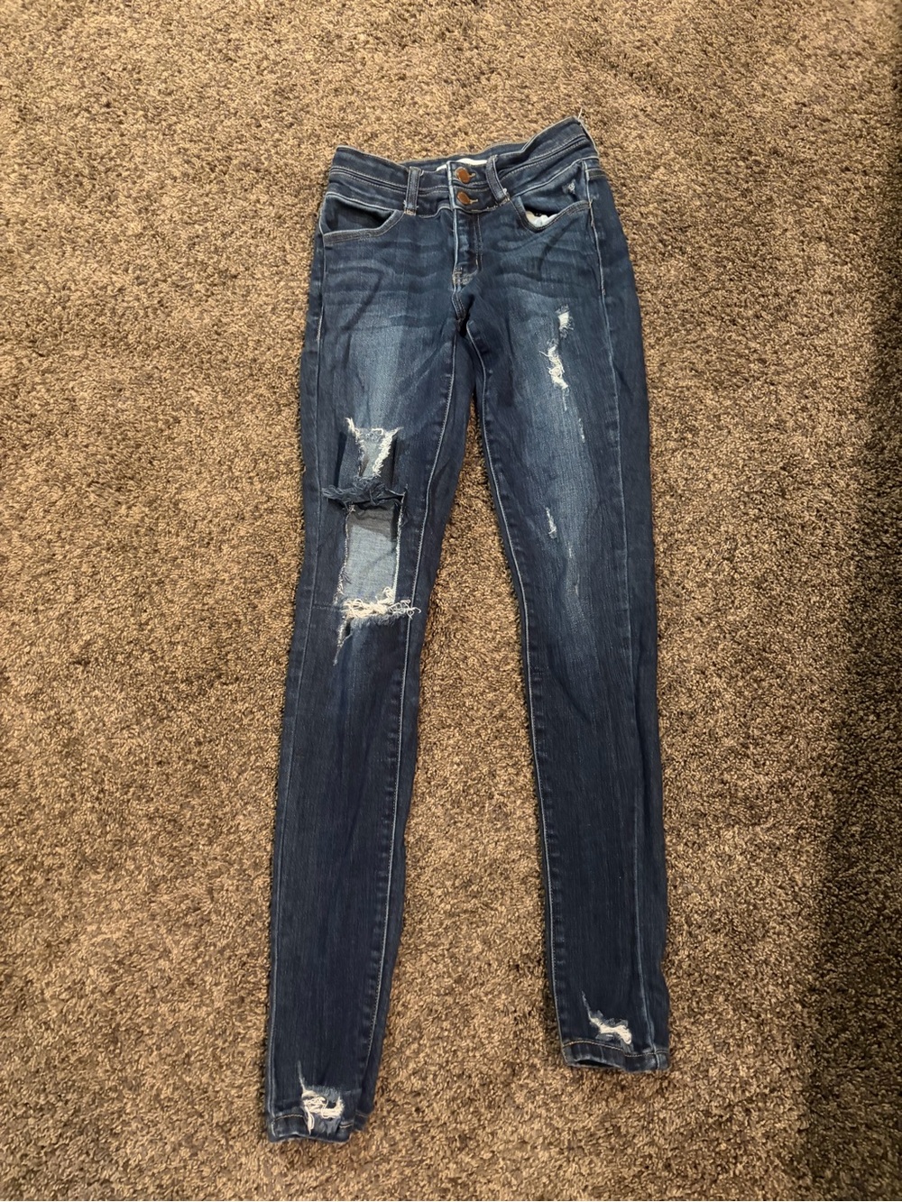 KanCan Dark Blue Distressed Skinny Jeans